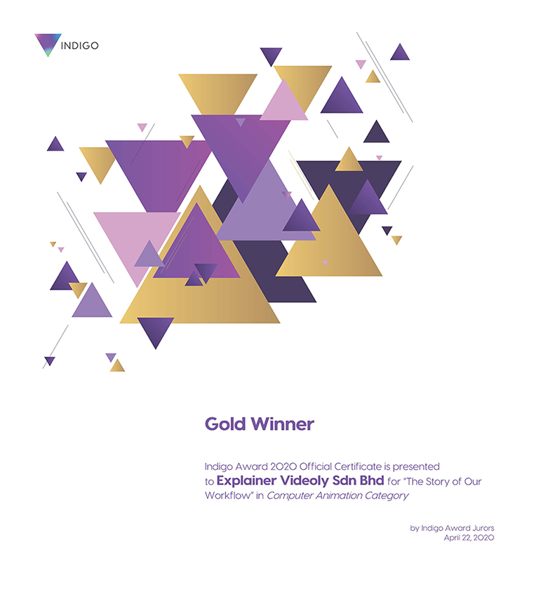 Gold award certificate digital animation